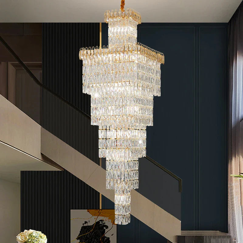Decorbites™ Kristall-Hohlkristall-Treppen-Chandelier für Duplex-Villa und Hotel-Lobby