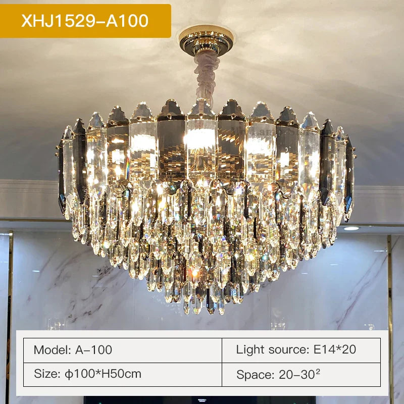 DecorBites™ Crystal Chandelier: Post Modern Luxury Light for Living Room, Bedroom, Kitchen & Dining Room