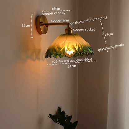 Decorbites™ Japanischer Stil LED-Glas-Kupfer-Wandleuchte für Restaurant, Bar, Schlafzimmer, Badezimmer