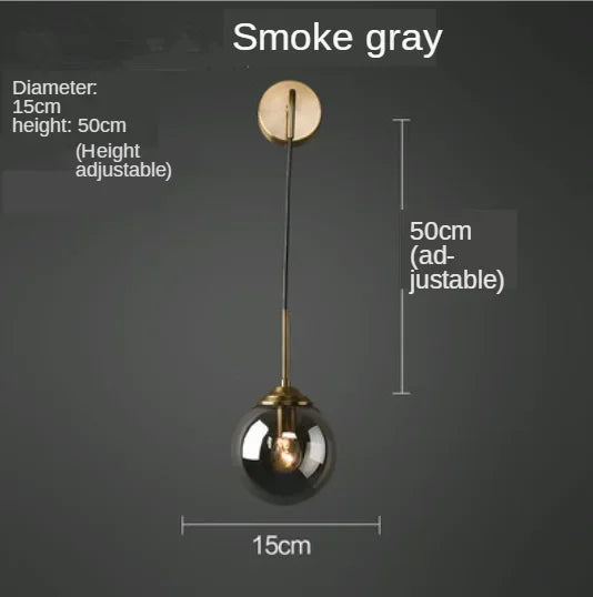 DecorBites™ Golden Glass Ball Wall Sconce Light Fixture for Modern Living Room Decor