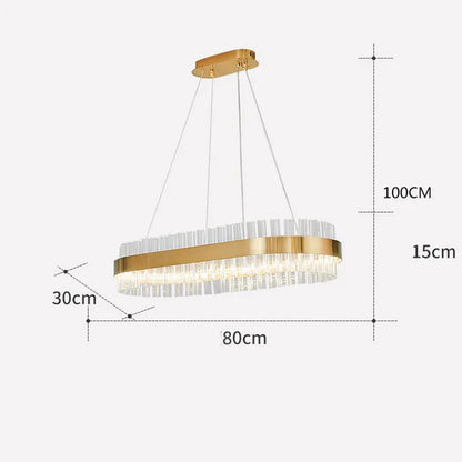 DecorBites™ Crystal LED Circle Pendant Chandelier for Living Room Kitchen Decor