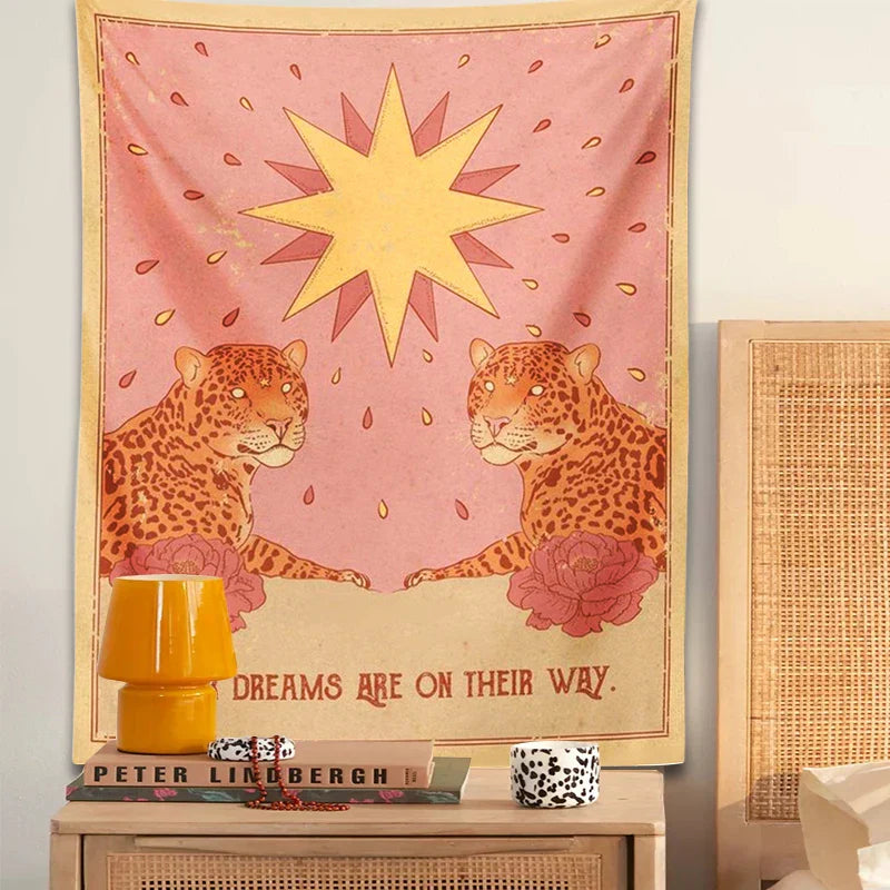 Decorbites™ Leopard-Teppich-Wandbehang | Psychedelische Boho-Teppiche für Schlafzimmer und Wohnzimmer