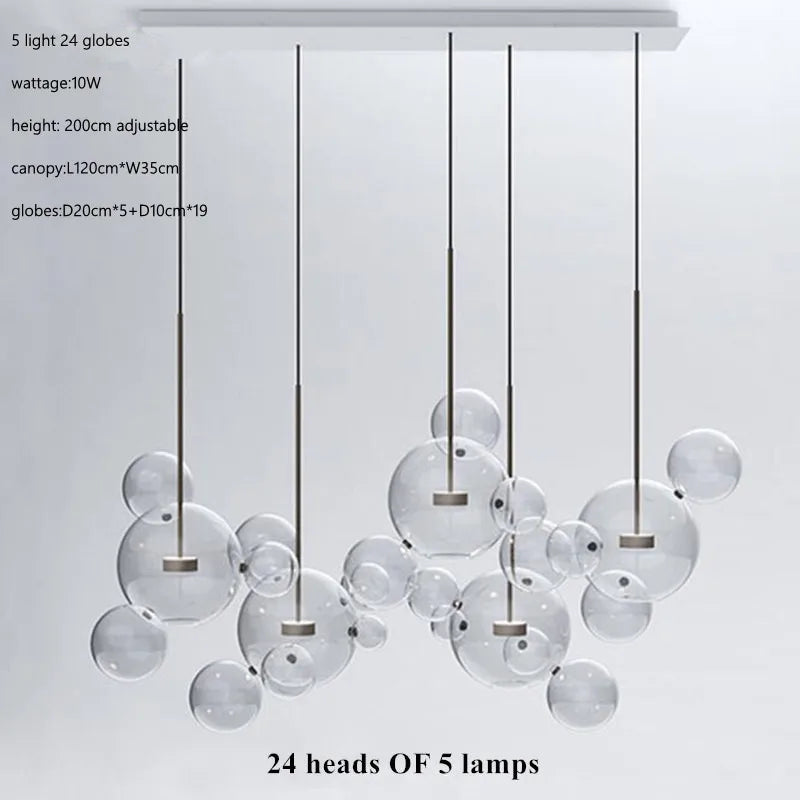 Decorbites™ Glas-Blase-Ball-LED-Kronleuchter Mickey-Licht für moderne Innenräume