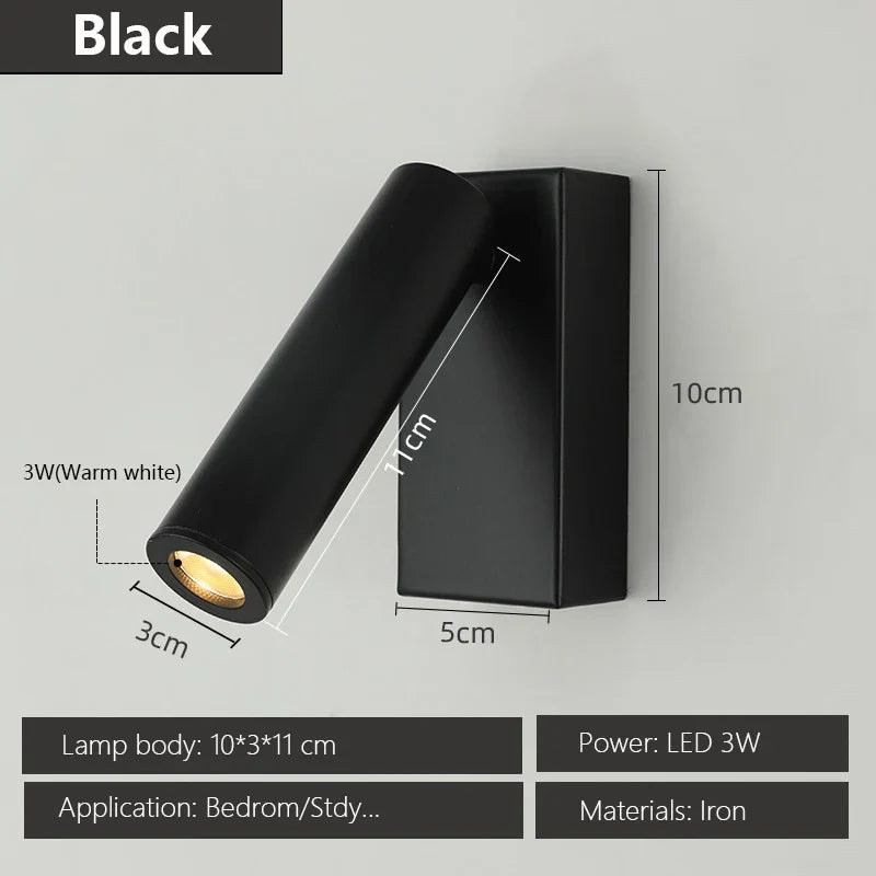 DecorBites™ Adjustable Angle LED Wall Lamp for Bedside Reading & Bedroom Ambiance