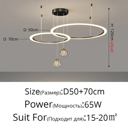DecorBites™ Circle Ring Pendant Chandelier for Living Room Bedroom Restaurant Ceiling Lighting