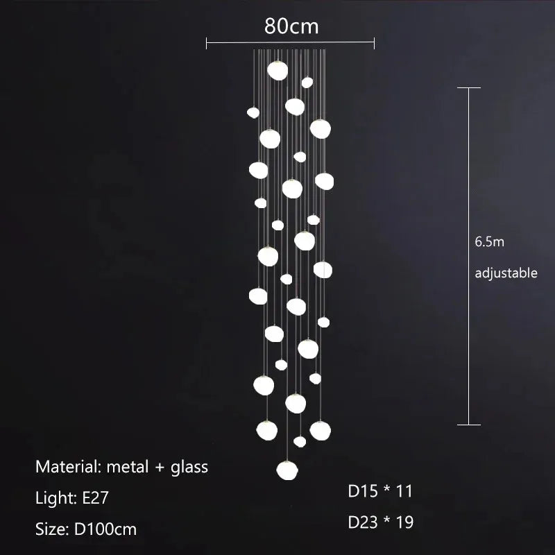 Decorbites™ Glas-Kugeln-LED-Hängeleuchten für die Einrichtung zu Hause, Wohn-/Esszimmer, Bar & Treppen