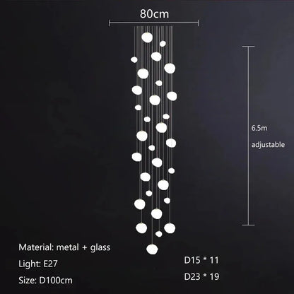 Decorbites™ Glas-Kugeln-LED-Hängeleuchten für die Einrichtung zu Hause, Wohn-/Esszimmer, Bar & Treppen