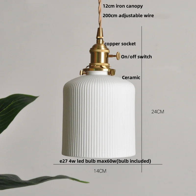 Decorbites™ Braune Holz-Keramik-Quasten-LED-Pendantleuchten für moderne Innenraumbeleuchtung