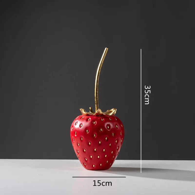 DecorBites™ Gold Strawberry Figurine Decor for Home Decor & Display