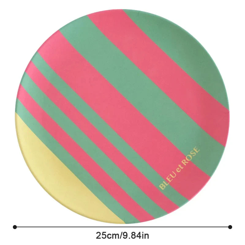 Decorbites™ Koreanischer Stil Rundes Essensgeschirr aus Bambusfaser für Desserts, Früchte und Kuchen