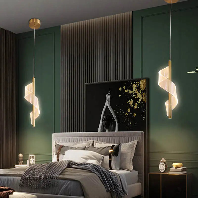 Decorbites™ Acryl-Spiralen-Hängeleuchte Schlafzimmer Wohnzimmer Modern Nordisch Tropfenförmige Hängelampe
