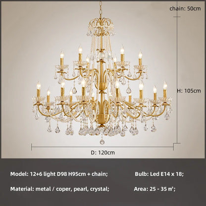 Decorbites™ Kristallanhänger-Lüster Flurleuchte Luxus Kerzendesign LED Lamparas