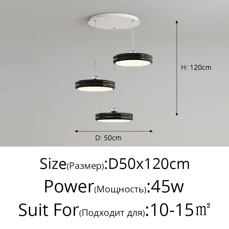 DecorBites™ Circular Modern Chandelier Pendant Light Dimmable Indoor Lamp for Dining & Kitchen Island