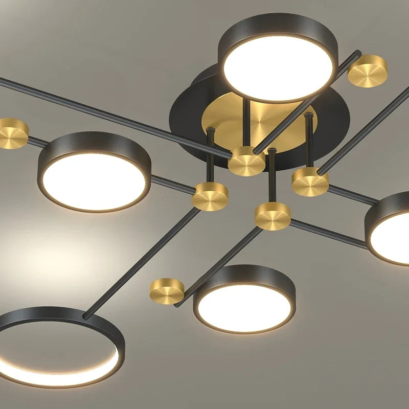 Decorbites™ Elegante Mehrkopf-Gold-LED-Deckenleuchte für Wohnzimmer & Schlafzimmer