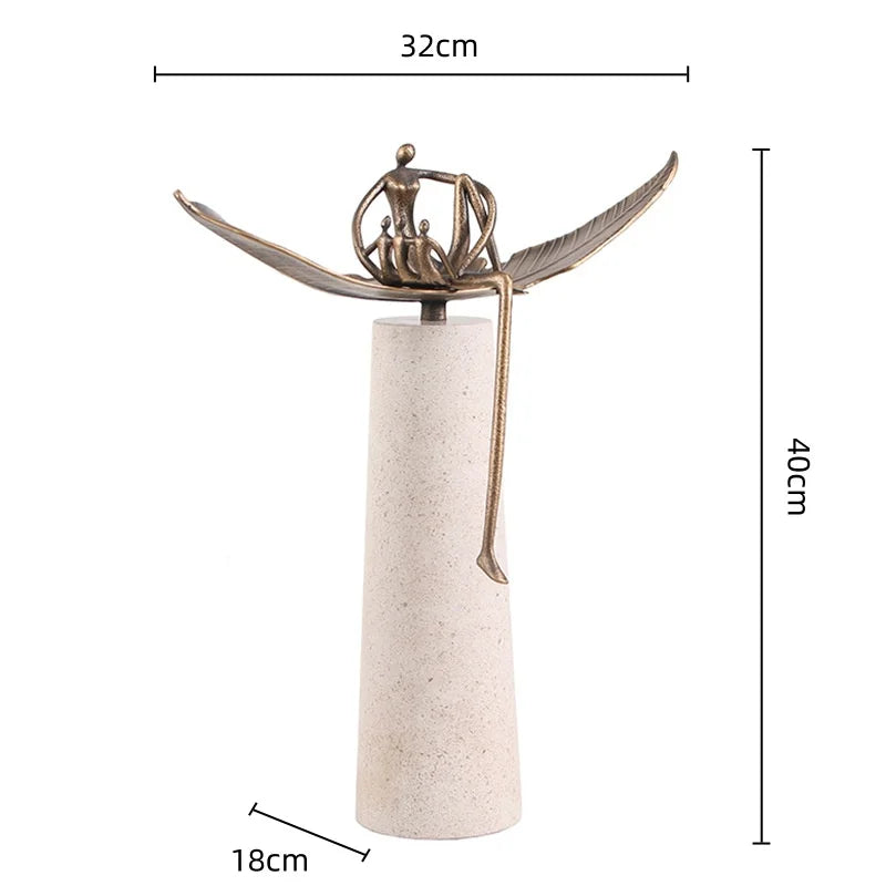 DecorBites™ Golden Metal Abstract Figure Sculpture Home Decor CraftǀCreative Figurine Ornament
