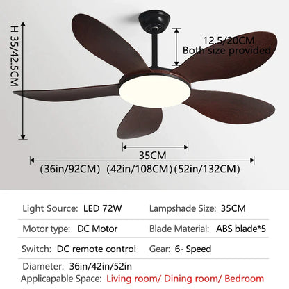 Decorbites™ Schwarzer DC-Deckenventilator mit Licht Starkwind Innenbereich Elektroventilator 2023
