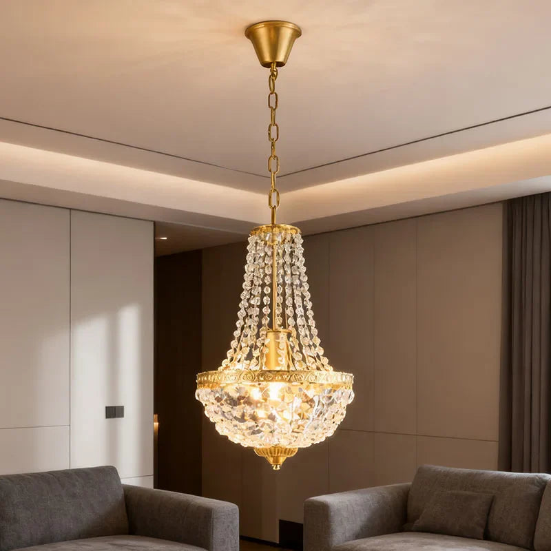 Retro Crystal Iron Pendant Light