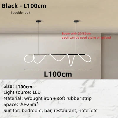 Decorbites™ Circle Note Linear Light: Modern minimalist nordisches Pendellicht für Schlafzimmer, Wohnzimmer