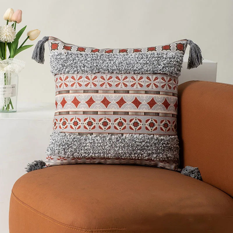 Decorbites™ Boho-Fransen-Kissenbezüge 45x45 - Luxuriöse Dekorative Kissen für Sofa und Bett