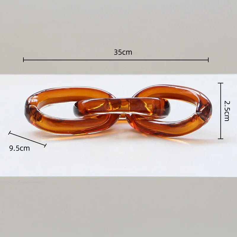 Decorbites™ Glas-Handgefertigte Ketten-Schnallen: Transparent, Farbig, Handgefertigte Seil-Dekoration für Heimaccessoires
