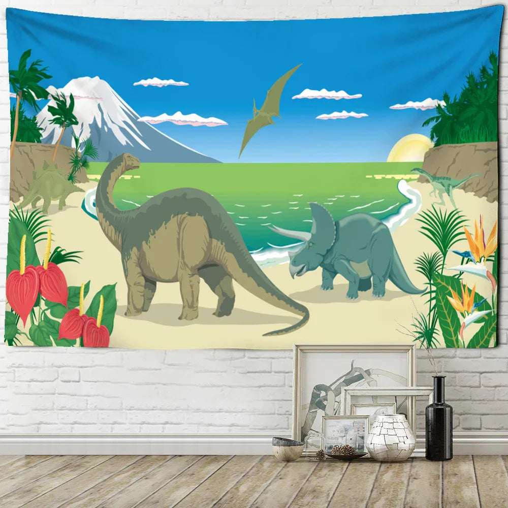 DecorBites™ Dinosaur Tapestry Wall Hanging for Boy Room Decor