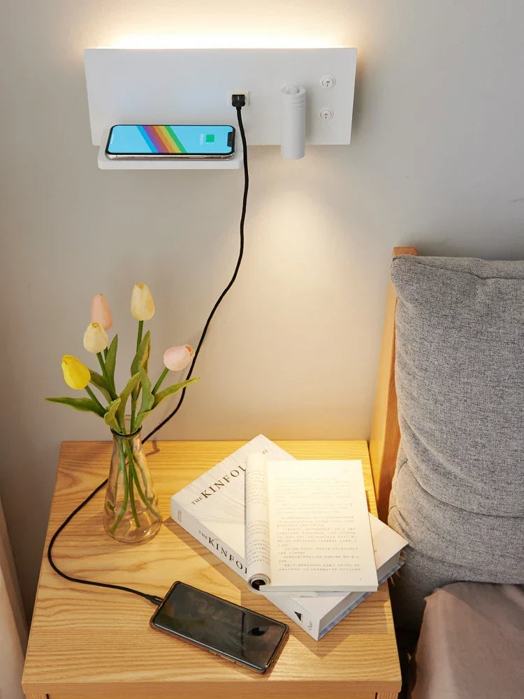 DecorBites™ LED Wall Light with USB Phone Charging - Modern Multipurpose Home Decor