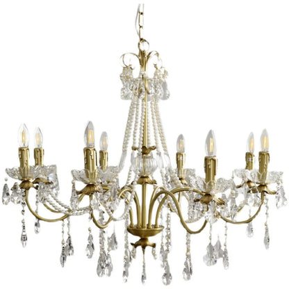 Decorbites™ Kupferleuchter Französischer Perlenkristall Vintage Europäisch-Amerikanischer Stil