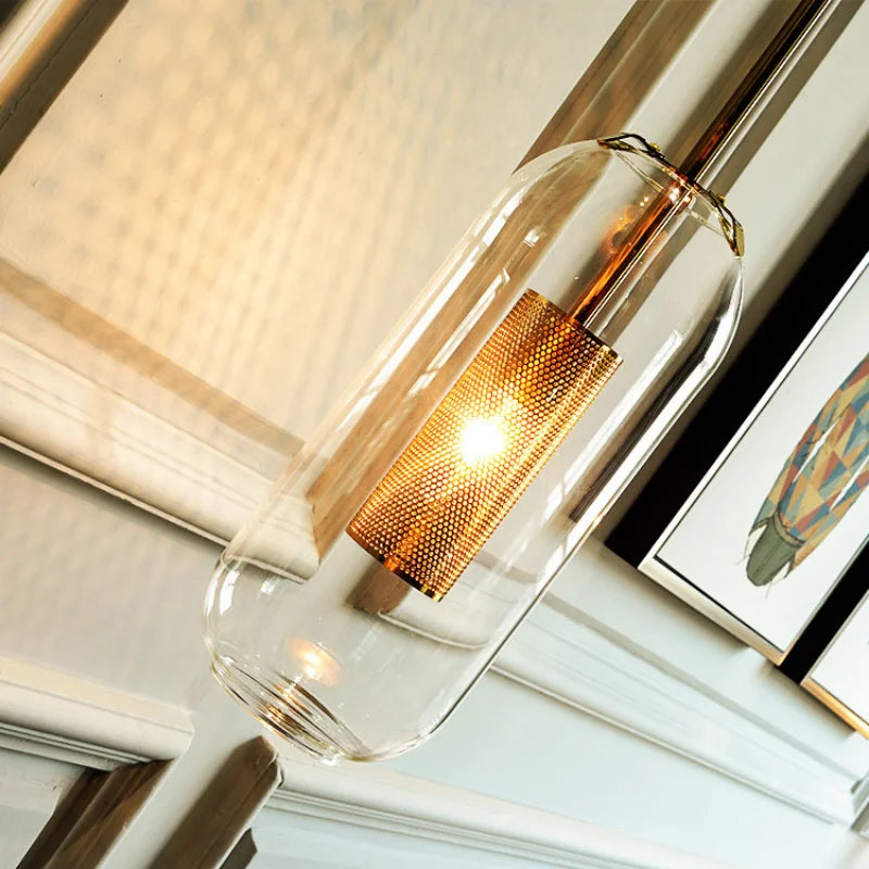 Gold Glass Bathroom Sconce With Clear Shades