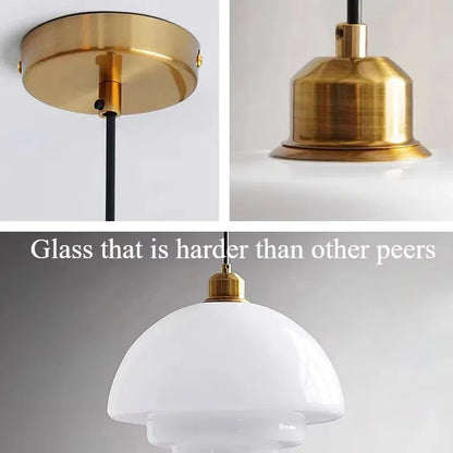 Nordic Cream Glass Pendant Light With Nickel Finish