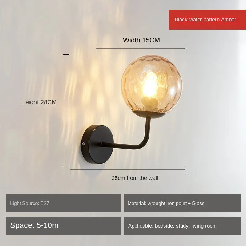 Decorbites™ Glasball-LED-Wandleuchte: Gold Nordisch Minimalistische Wandlampen Beleuchtung Schlafzimmer-Dekor-Armaturen