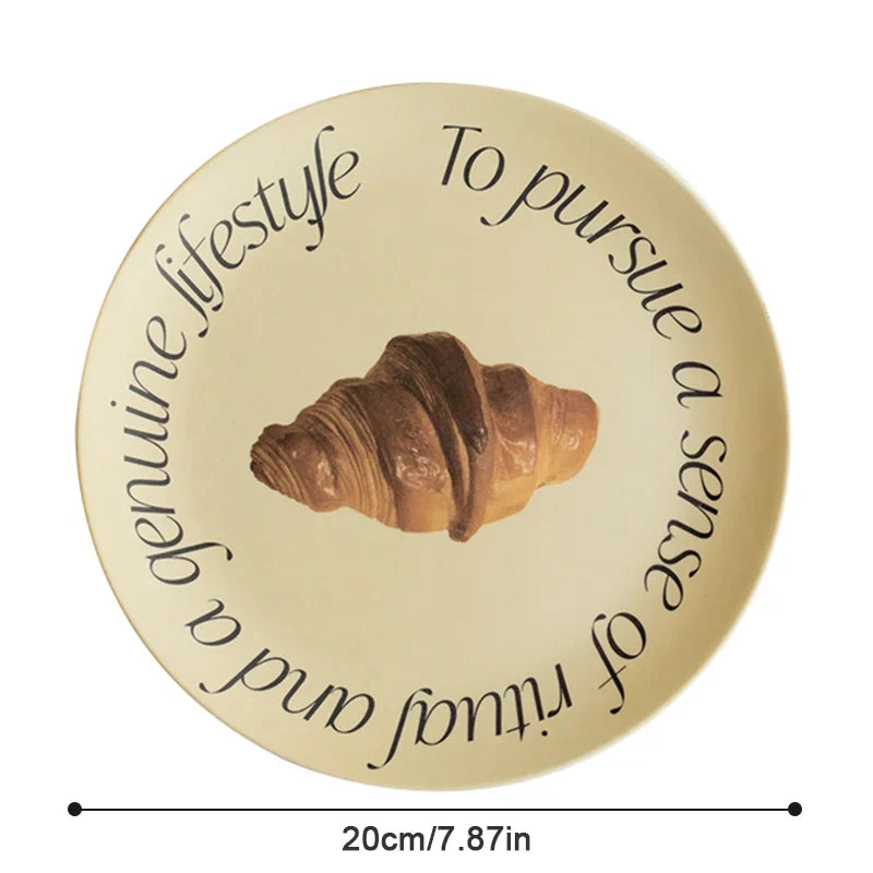 Decorbites™ Koreanischer Stil Rundes Essensgeschirr aus Bambusfaser für Desserts, Früchte und Kuchen