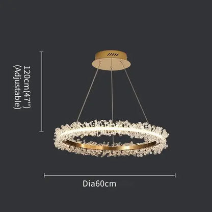 Decorbites™ Kristall-Gold-Ring-LED-Kronleuchter für die Heimdekoration im luxuriösen Wohnzimmer, Esszimmer und Schlafzimmer