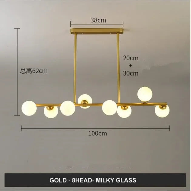 Decorbites™ Glas-Kugeln-Kronleuchter: Stilvolle Hängebeleuchtung für Esszimmer, Küche und Büro