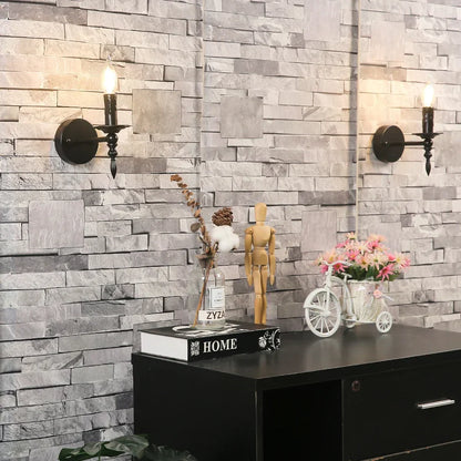 Decorbites™ Eisenkunst-Wandlampe: Retro-Schwarze Kerzen-LED-Wandleuchten für Wohnzimmer, Nachttisch & Flur