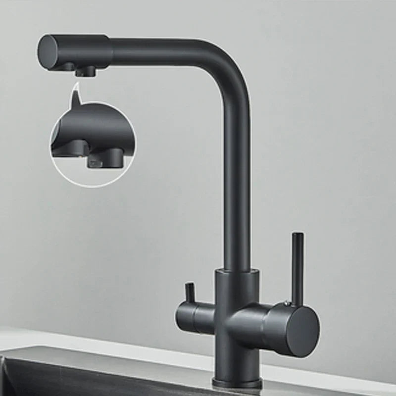 Decorbites™ Zweifachauslauf Chrom Küchenarmatur Wasserfilter Mischbatterie