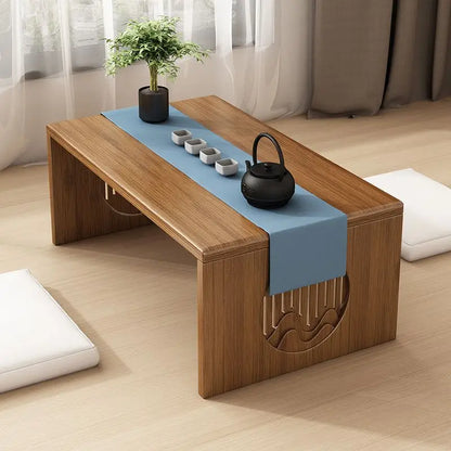 DecorBites™ Bamboo Folding Table: Japanese Style, Bedroom & Study Essential, Durable Design