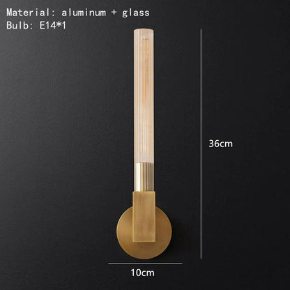 Decorbites™ Goldene Metall- und Glas-Wandleuchte für Badezimmer, Schlafzimmer, Gang und Eingangsbereich