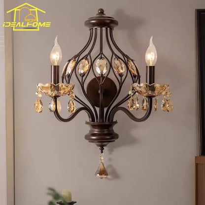 Decorbites™ Kristallkerzen-Wandleuchte LED E14 Eisenkunst Wohnzimmer Schlafzimmer Bar