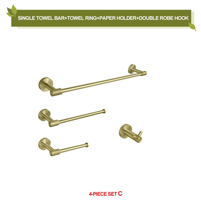 Decorbites™ Gold-Hardware-Set: Handtuchhalter, Toilettenpapierhalter, Bademantel-Haken, Becherhalter