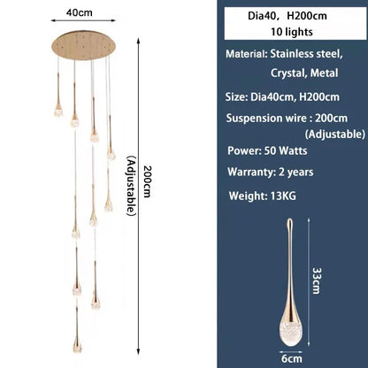 DecorBites™ Crystal Bubble Ball Pendant Lights for Stairs, Dining, Living Room Decor