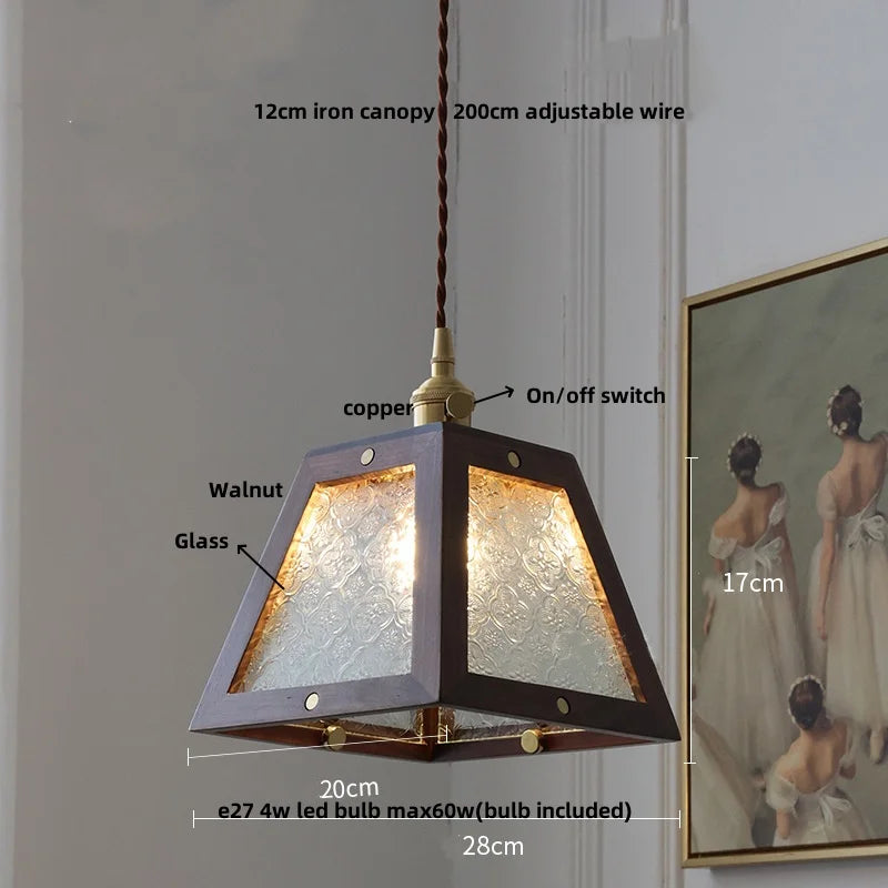 DecorBites™ Glass LED Pendant Lamp Copper Socket for Dining Living Room Decor