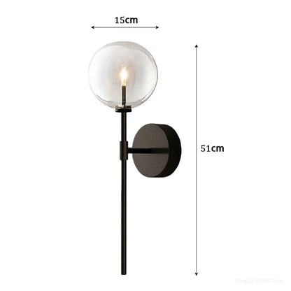 Decorbites™ Klare Glasballen Lange Wandlampe - Retro-Stil für Wohnzimmer, Schlafzimmer, Küche