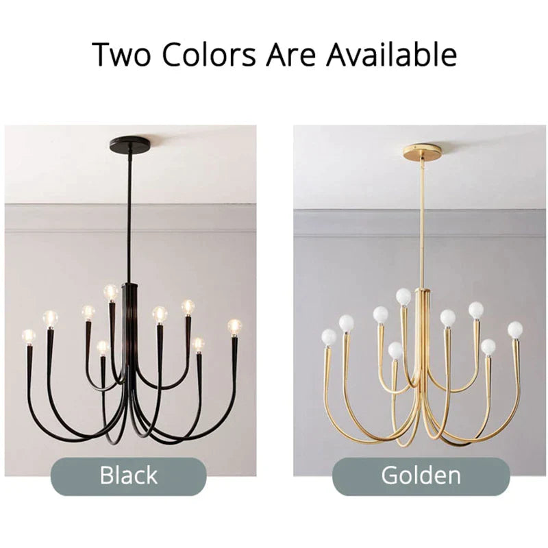 Decorbites™ Goldene Kronleuchter: Moderne nordische Metall-LED-Beleuchtung für Wohnzimmer, Küche und Restaurant