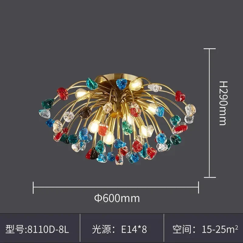 DecorBites™ Colorful Crystal Chandelier LED Dining Room Lighting