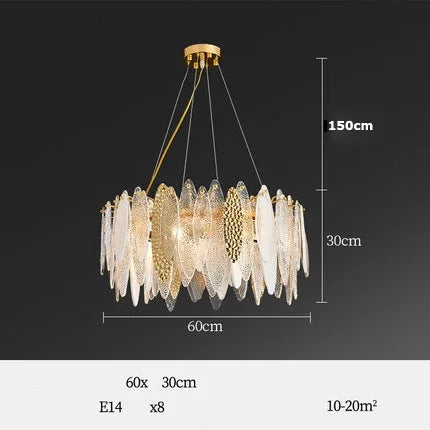 Decorbites™ Gold LED Glas-Lüster für Esszimmer Wohnzimmer Schlafzimmer_Hauptschlüsselwort: Pendelleuchten