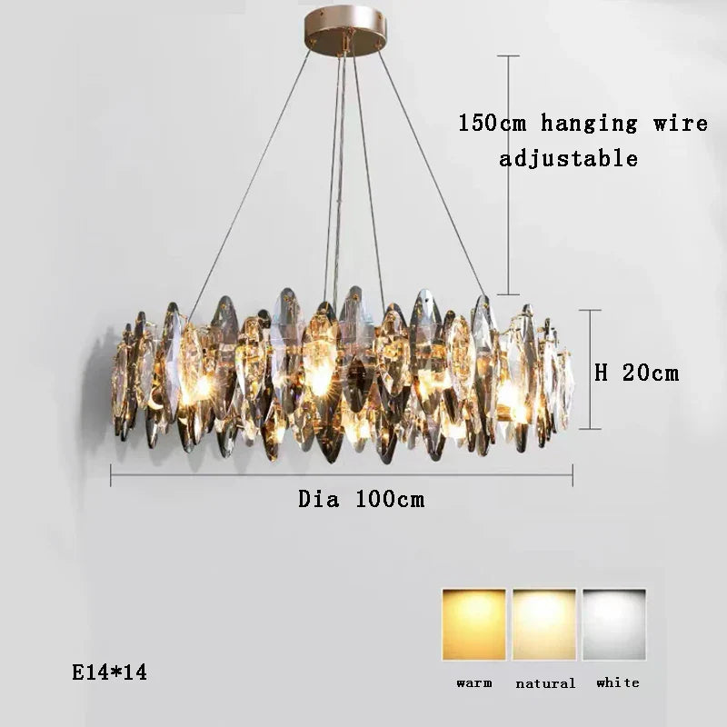 Decorbites™ Kristall 2024 Kronleuchter LED-Leuchte für die Dekoration von Ess- und Wohnzimmer