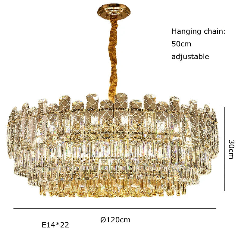 Decorbites™ Gold-Luster-Kronleuchter LED-Kristallleuchte – Postmoderne Luxus-Hängeleuchte