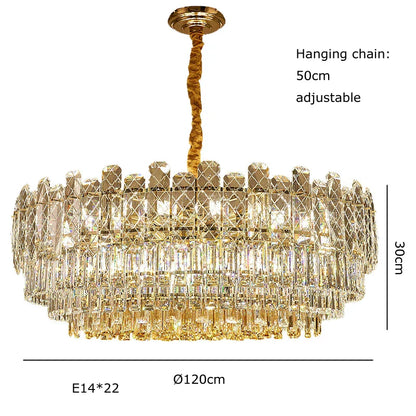 Decorbites™ Gold-Luster-Kronleuchter LED-Kristallleuchte – Postmoderne Luxus-Hängeleuchte