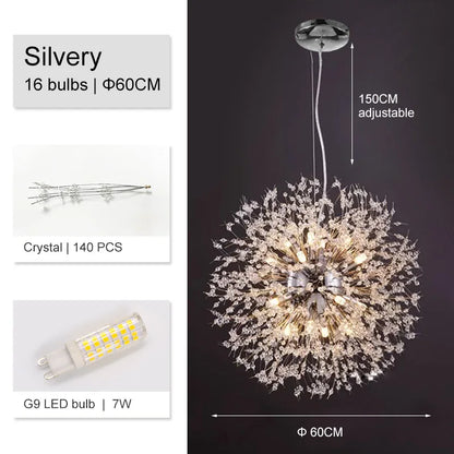 Decorbites™ Dandelion-Lüster: Luxuriöse Kristall-Hängeleuchte für Wohnzimmer und Schlafzimmer