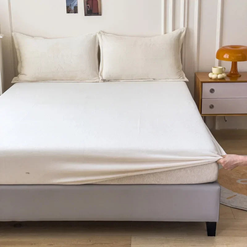 Decorbites™ Gemütliches Flanell-Bettlaken für Queen-Size | Weiches Maßgeschneidertes Korallenfleece-Matratzenbezug | Plüschiges Winter-Bettlaken